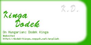 kinga dodek business card